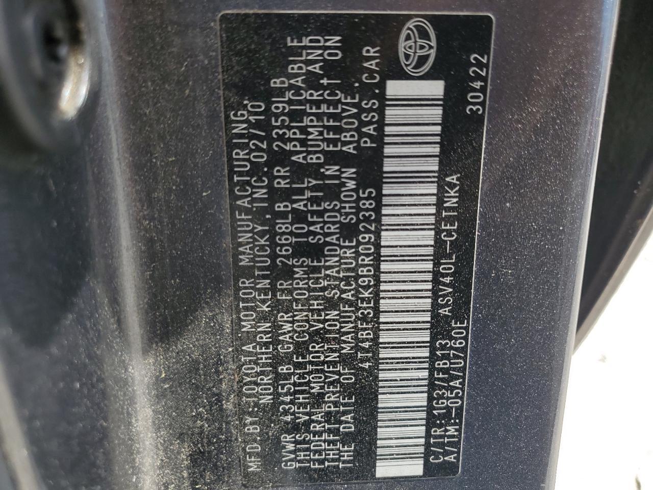 2011 TOYOTA CAMRY