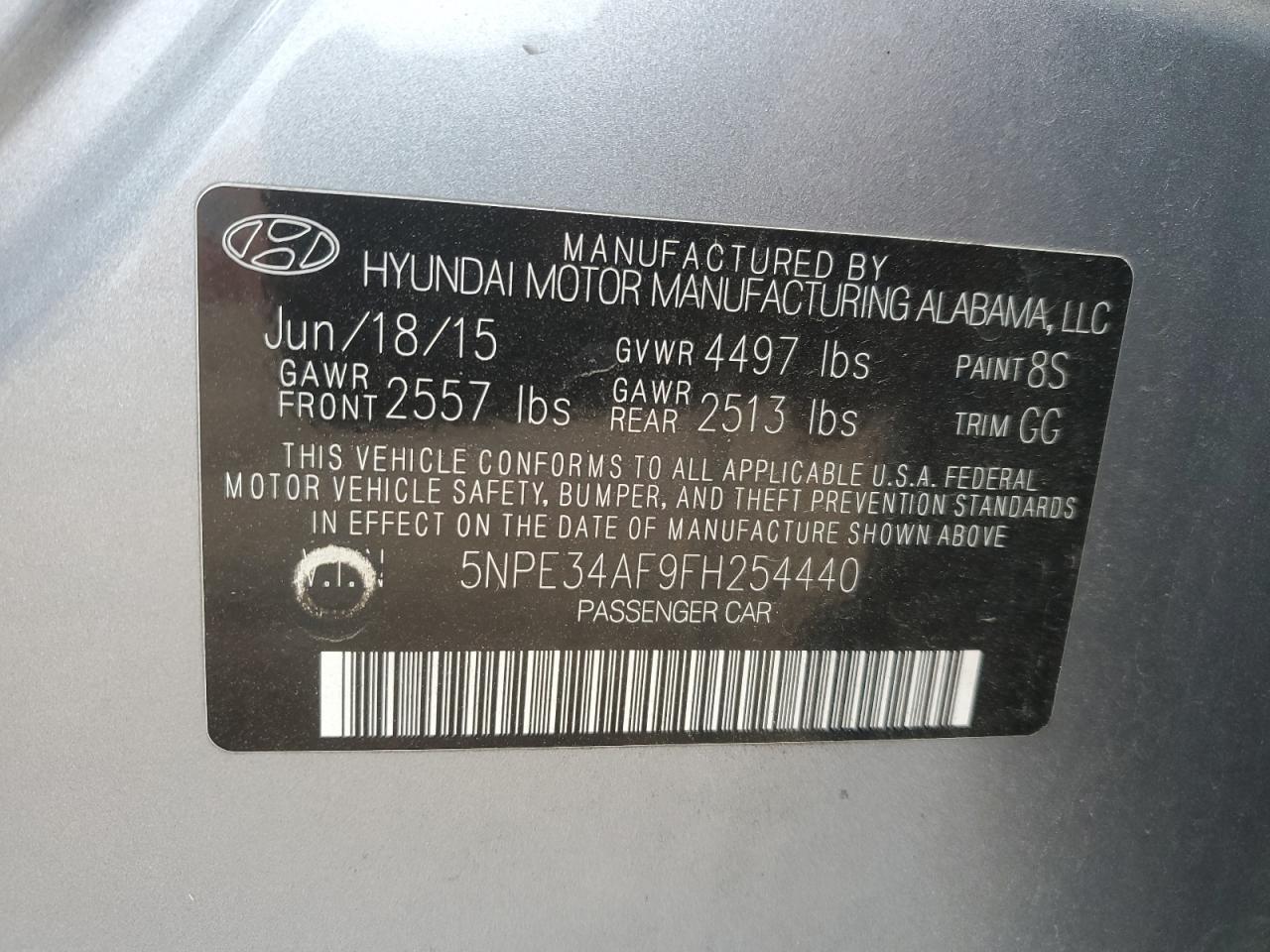 2015 HYUNDAI SONATA