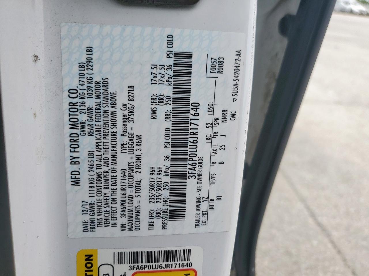 2018 FORD FUSION