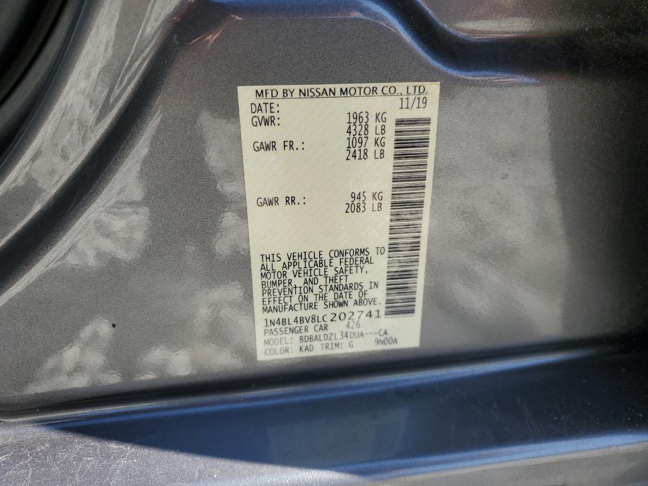 2020 NISSAN ALTIMA
