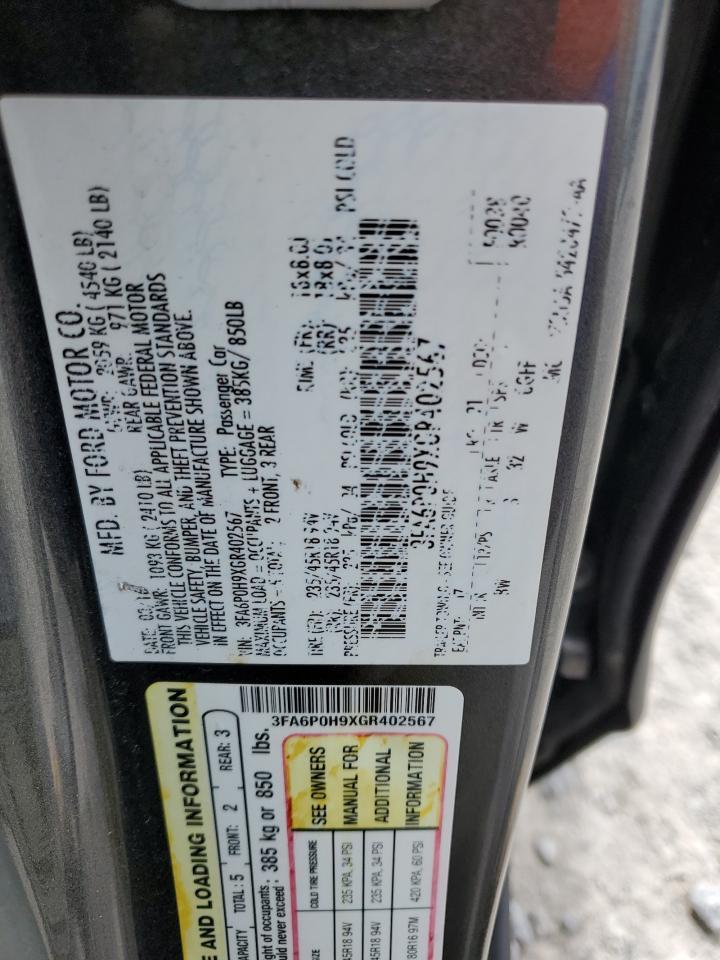 2016 FORD FUSION
