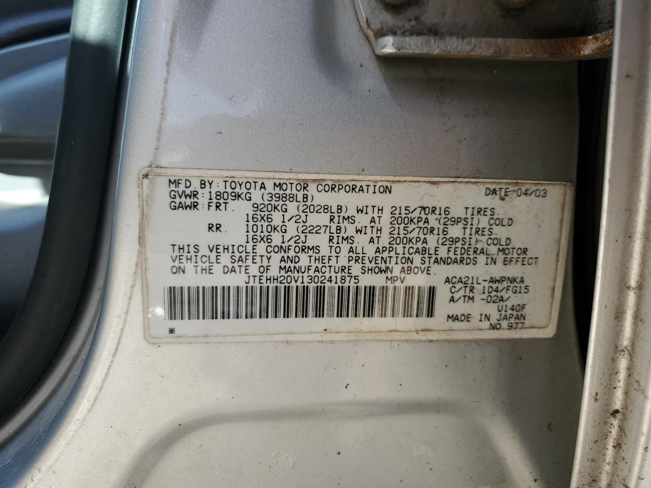 2003 TOYOTA RAV4