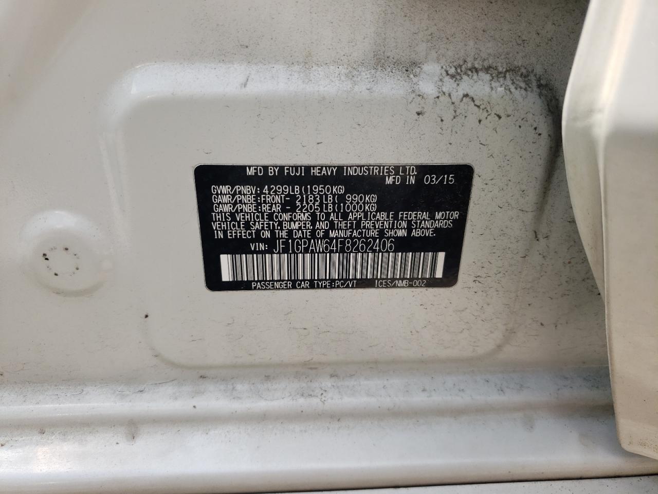 2015 SUBARU IMPREZA