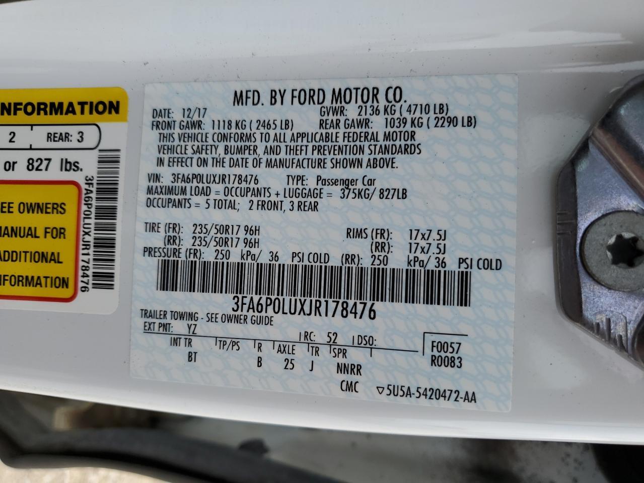 2018 FORD FUSION