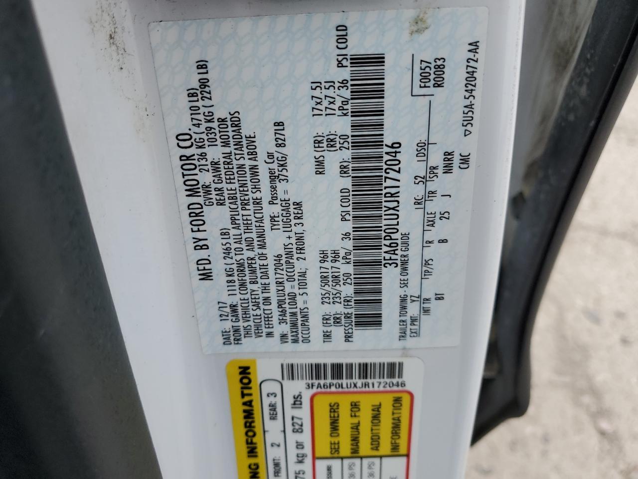 2018 FORD FUSION