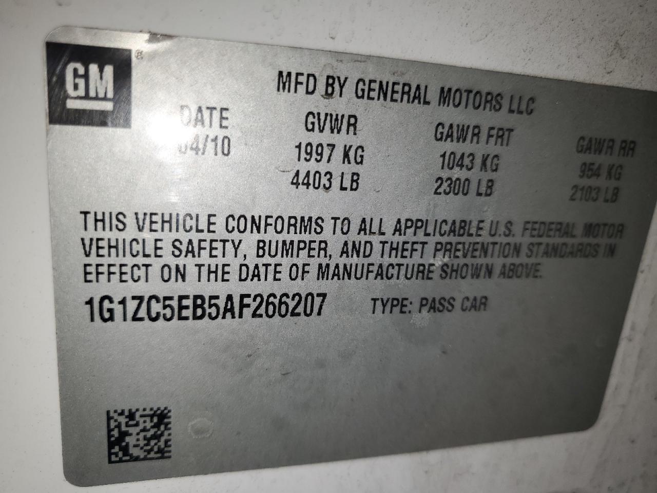 2010 CHEVROLET MALIBU