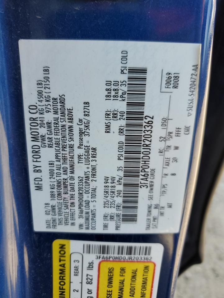 2018 FORD FUSION