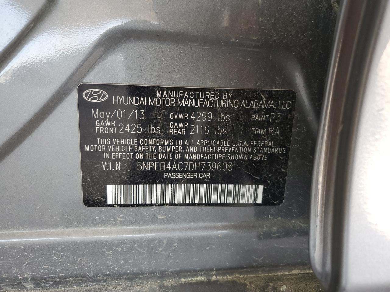 2013 HYUNDAI SONATA