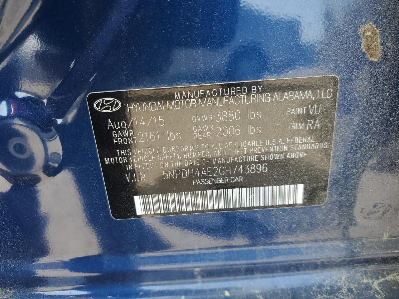 2016 HYUNDAI ELANTRA