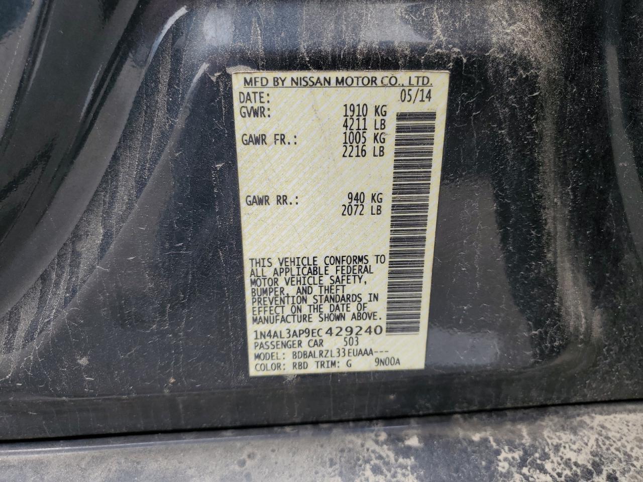 2014 NISSAN ALTIMA