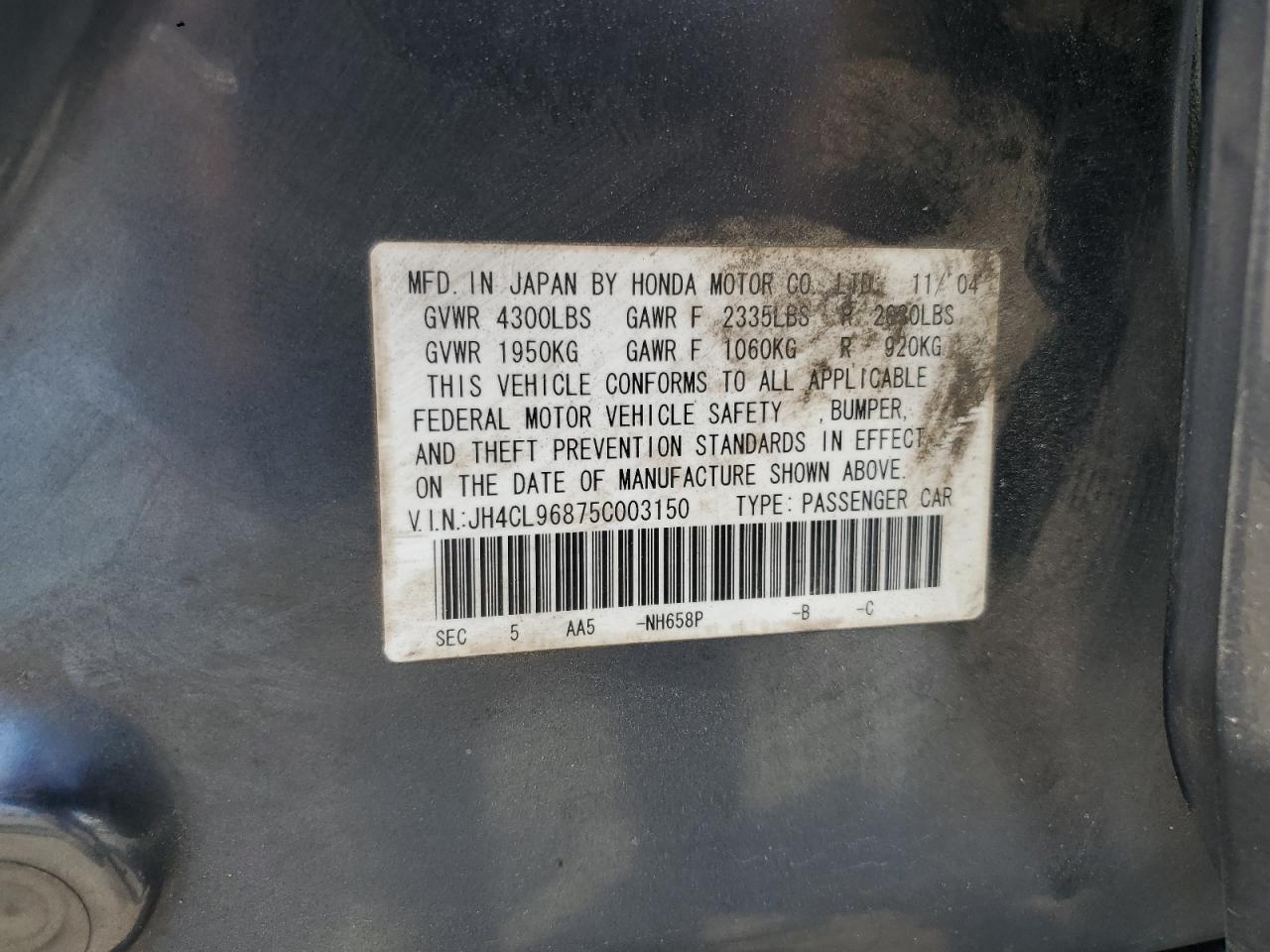 2005 ACURA TSX