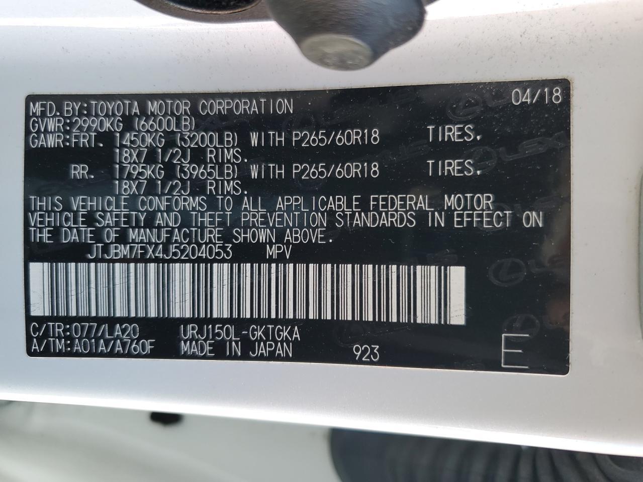 2018 LEXUS GX 460