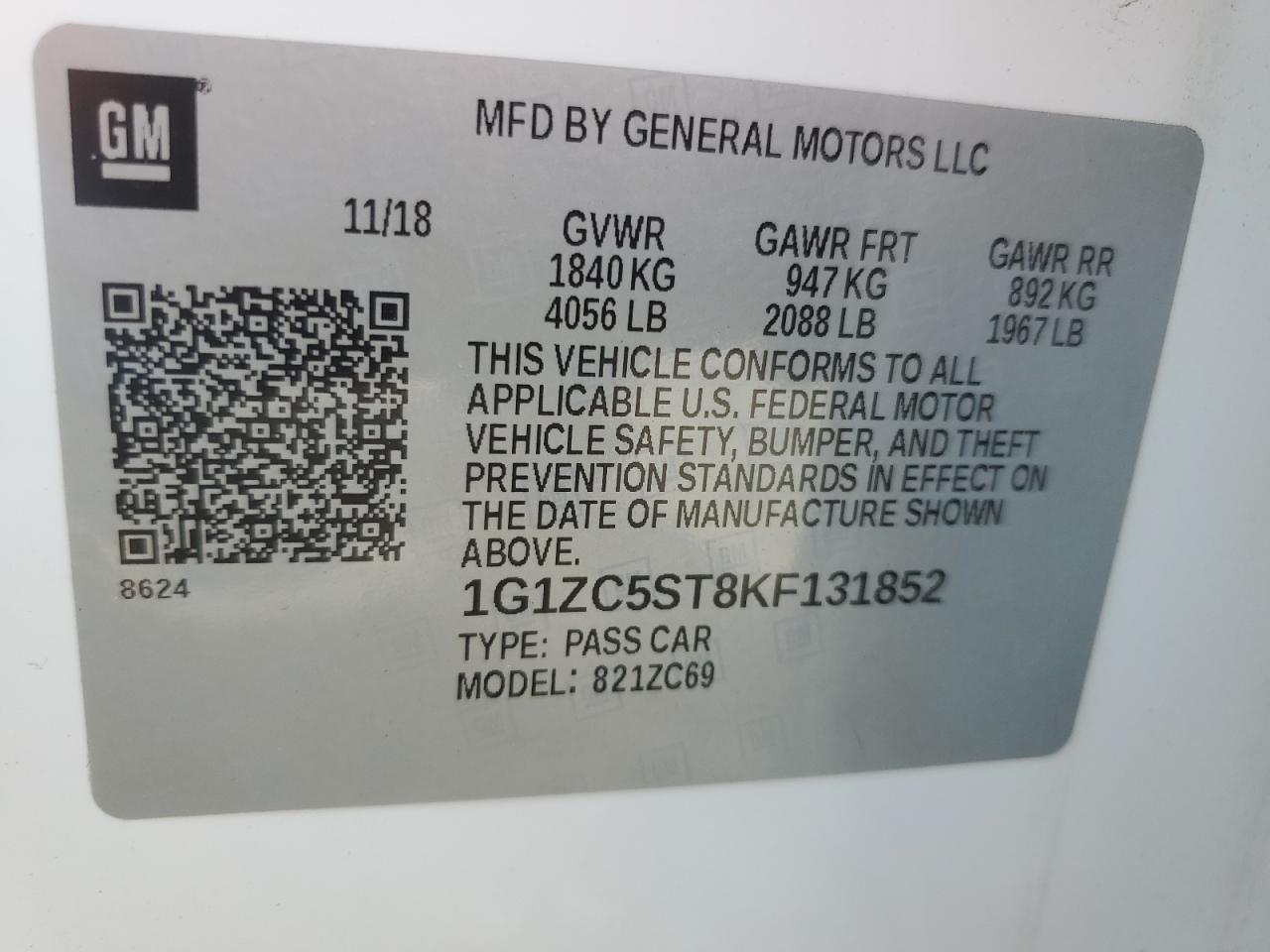 2019 CHEVROLET MALIBU
