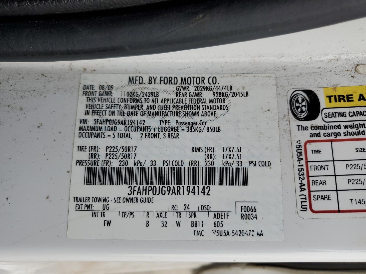 2010 FORD FUSION