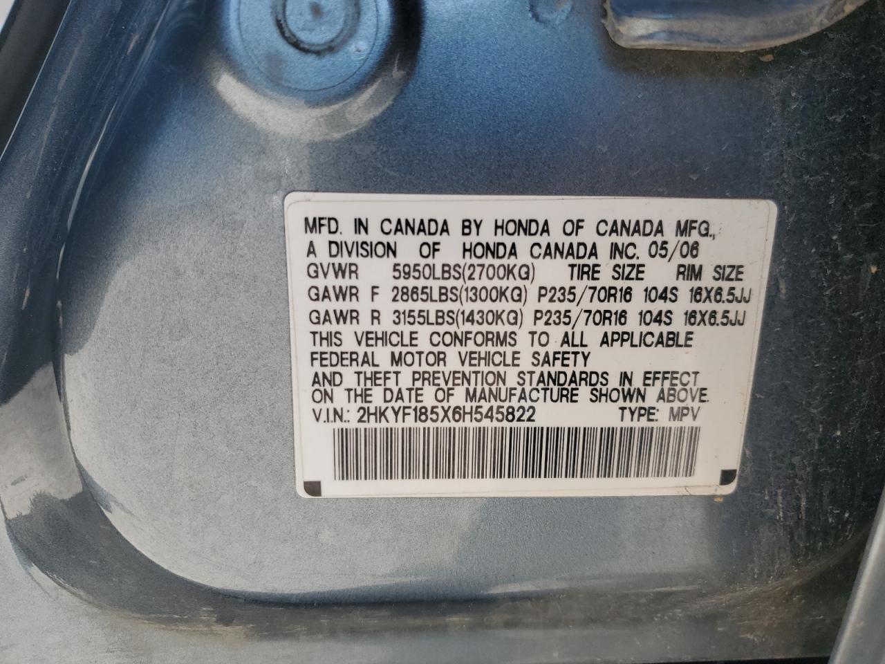 2006 HONDA PILOT