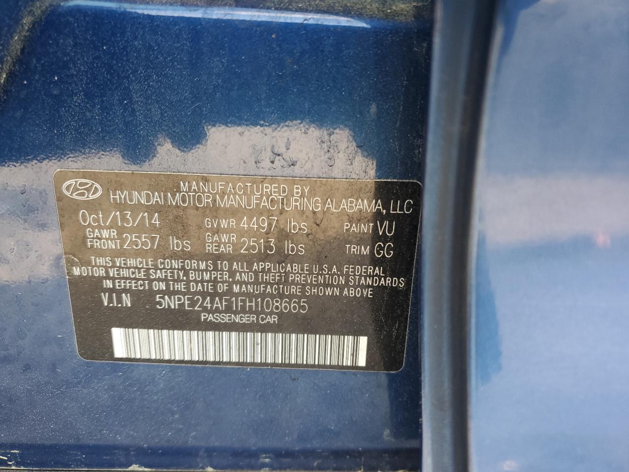 2015 HYUNDAI SONATA