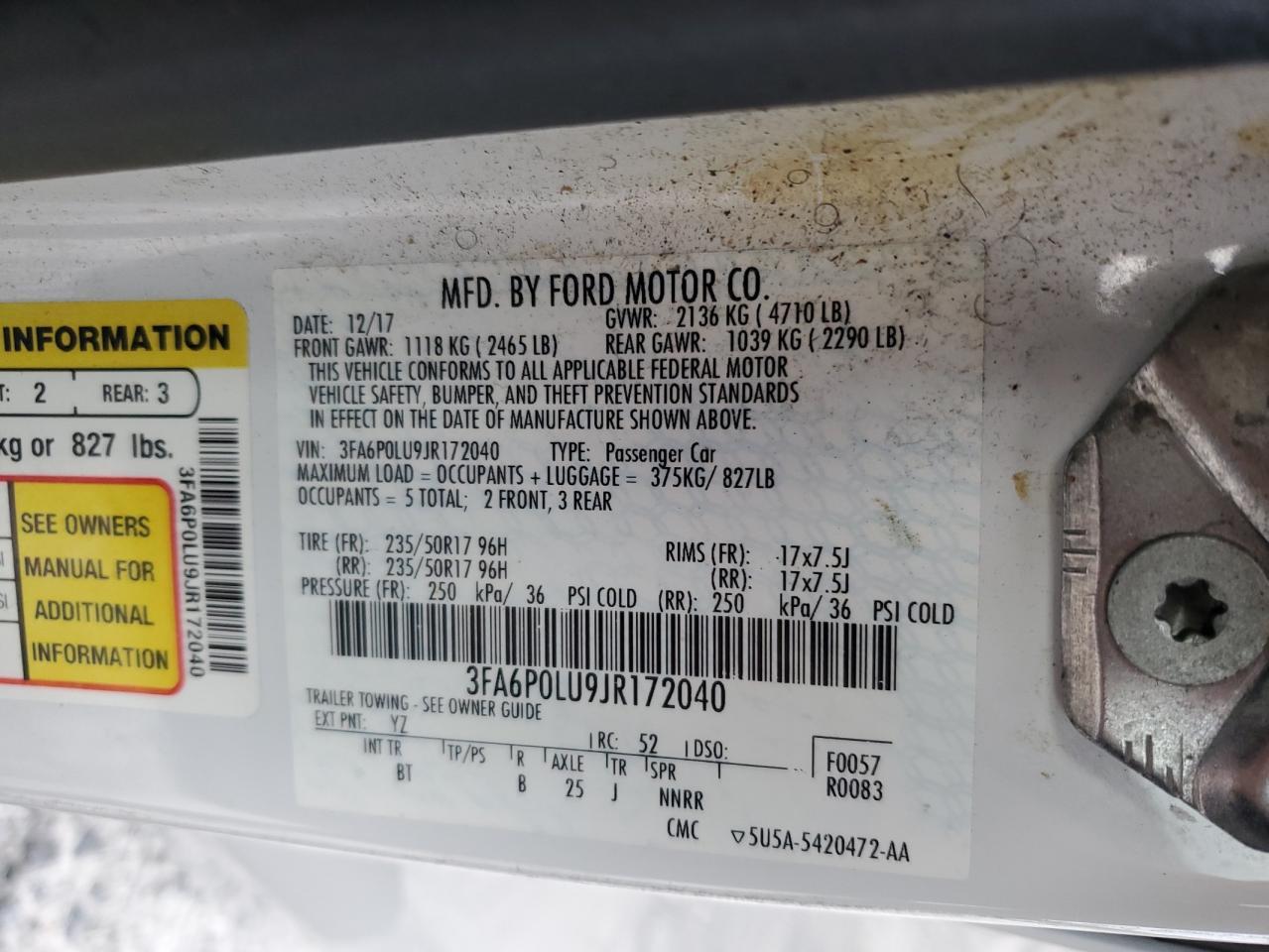 2018 FORD FUSION