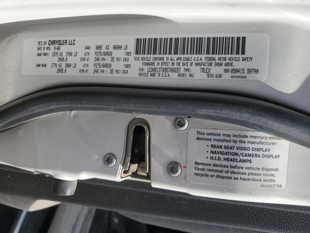 2009 DODGE RAM 1500