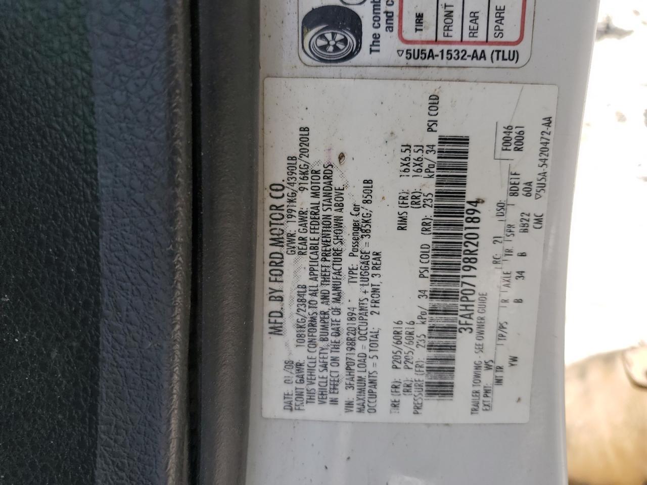 2008 FORD FUSION