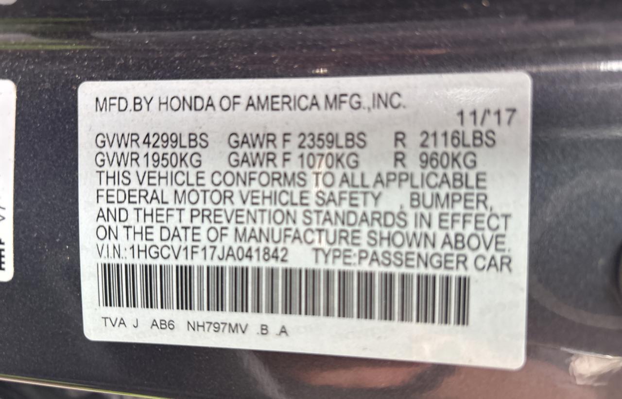 2018 HONDA ACCORD