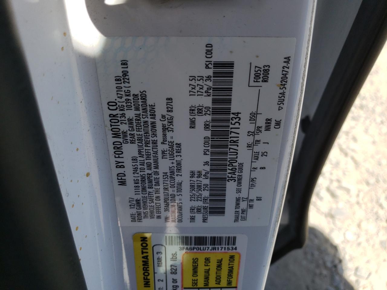 2018 FORD FUSION