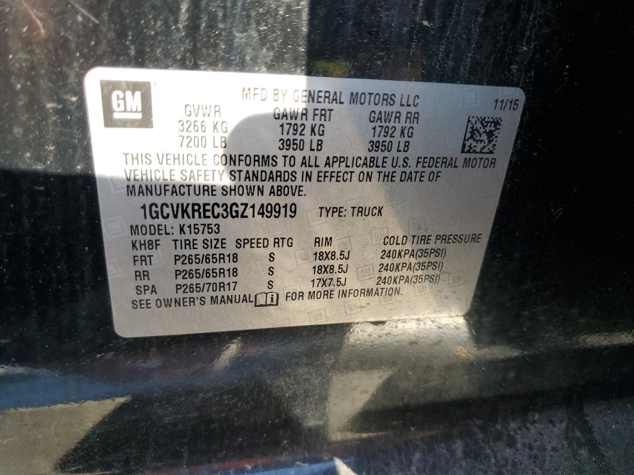 2016 CHEVROLET Silverado