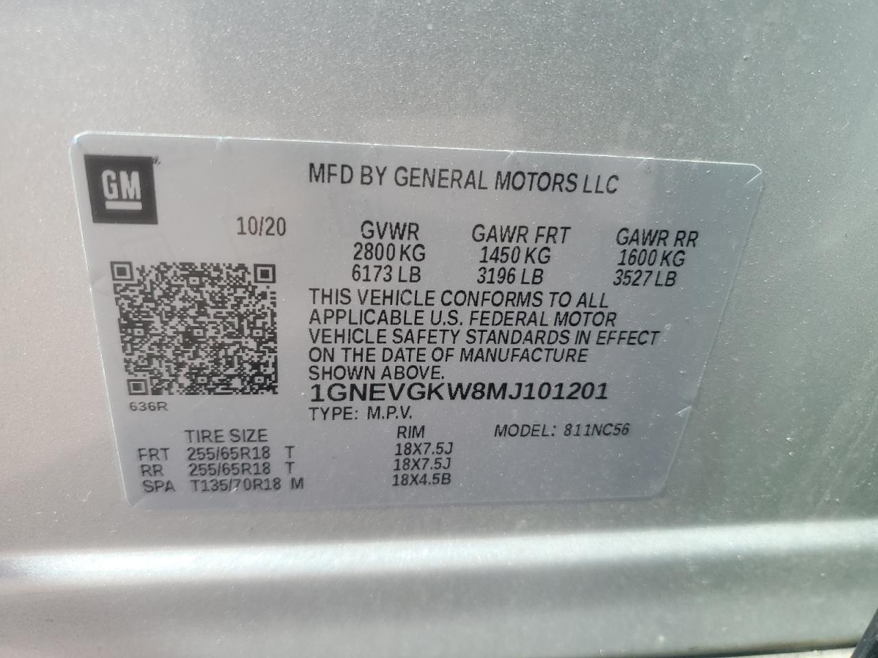 2021 CHEVROLET TRAVERSE