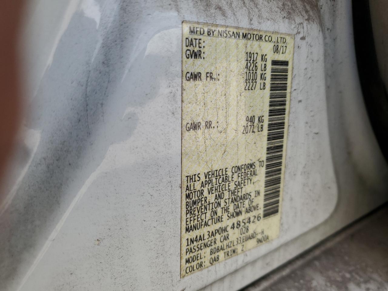 2017 NISSAN ALTIMA