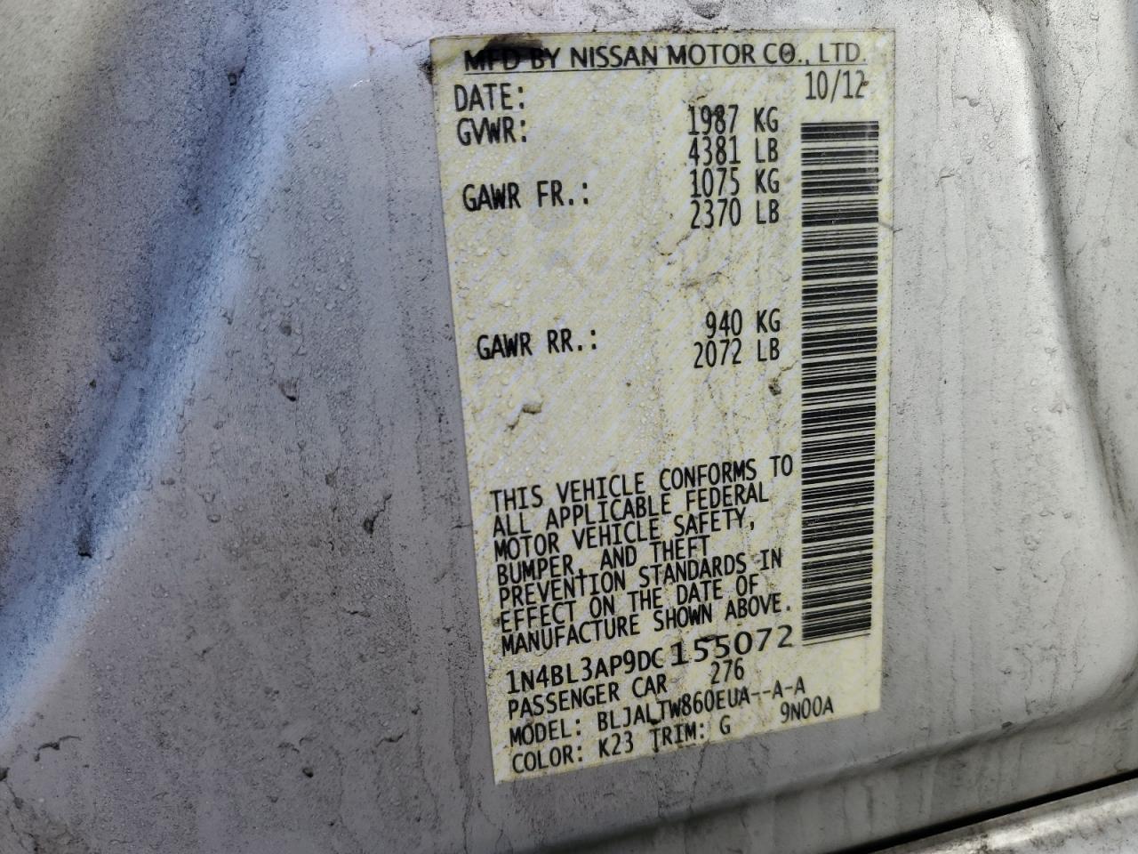 2013 NISSAN ALTIMA