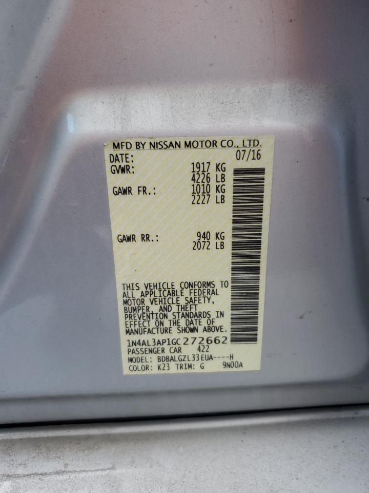 2016 NISSAN ALTIMA