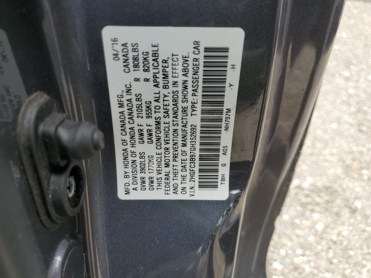 2016 HONDA CIVIC
