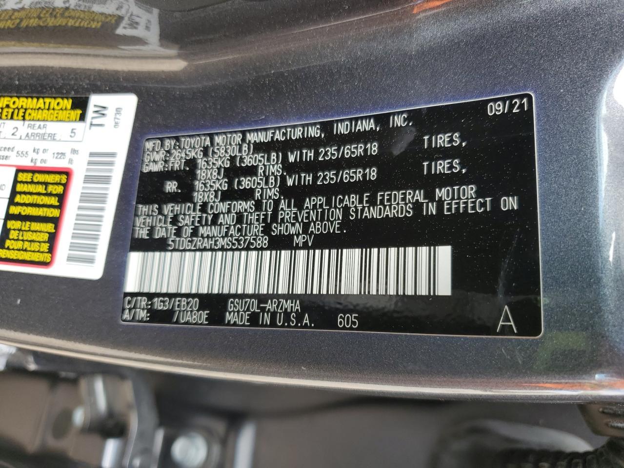 2021 TOYOTA HIGHLANDER