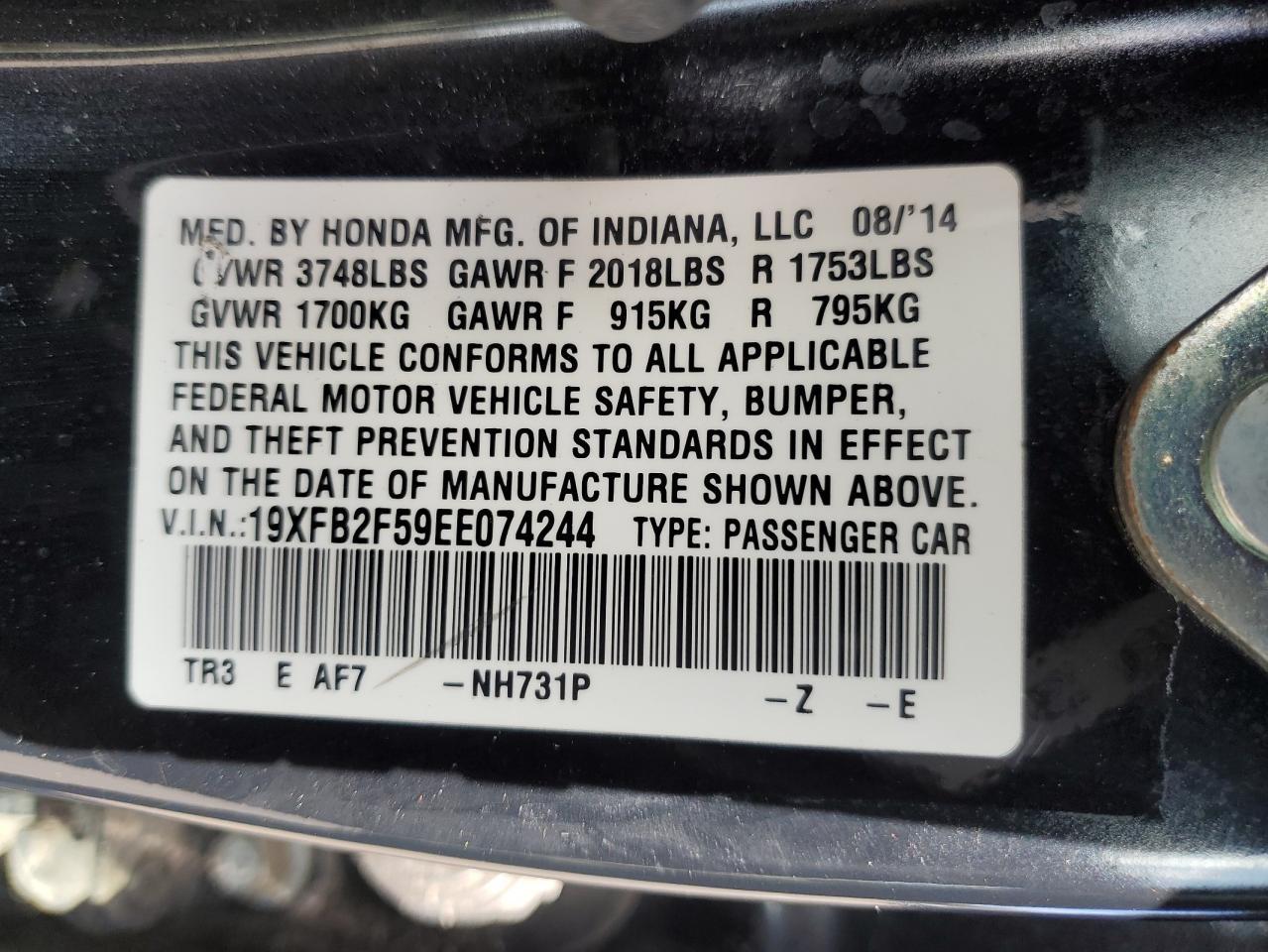 2014 HONDA CIVIC