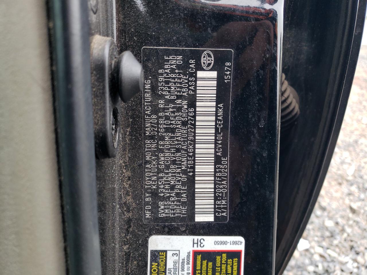 2009 TOYOTA CAMRY