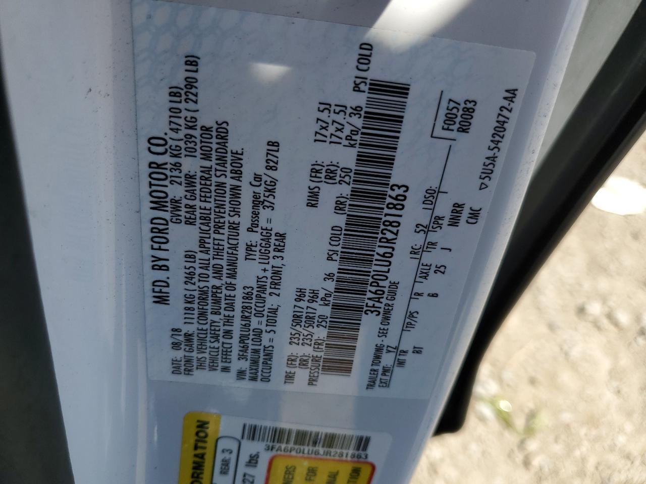 2018 FORD FUSION