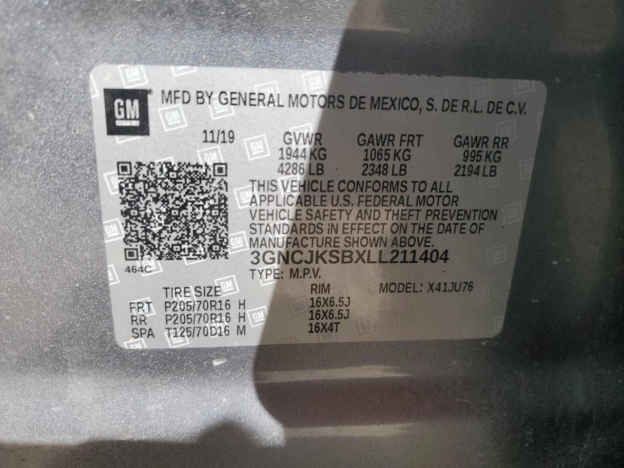 2020 CHEVROLET TRAX