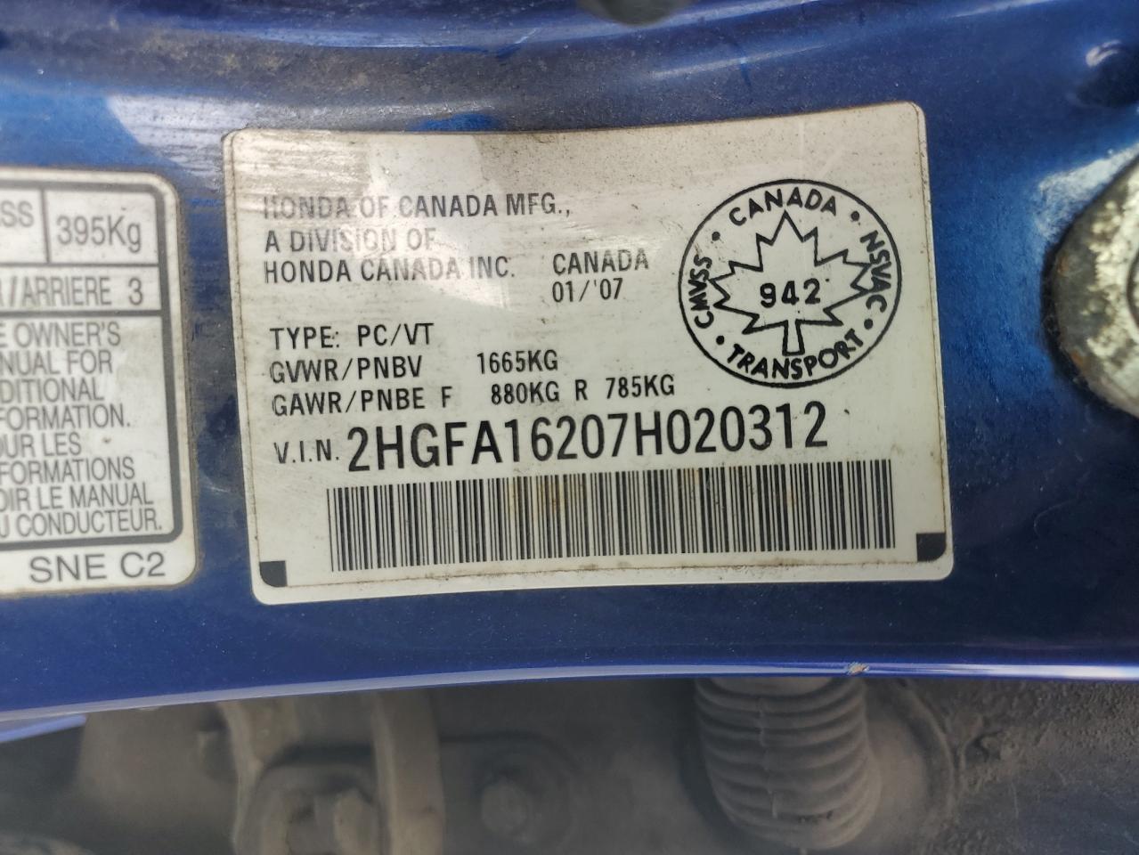 2007 HONDA CIVIC