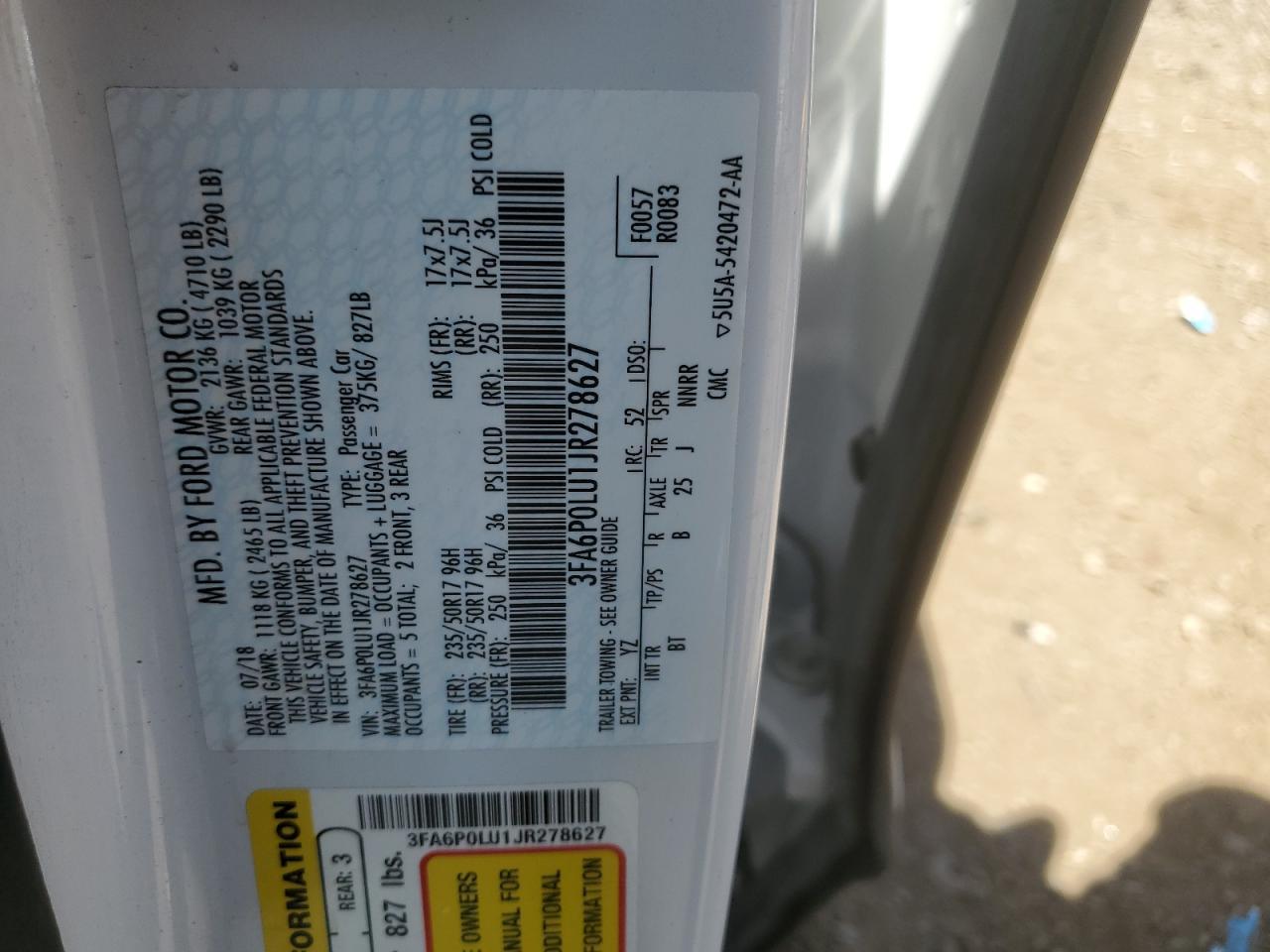 2018 FORD FUSION