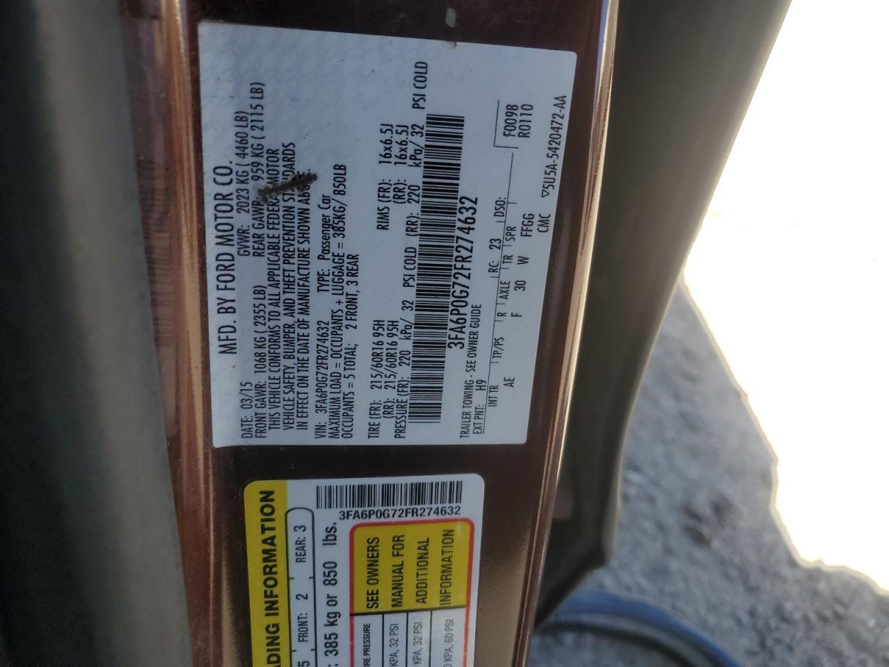 2015 FORD FUSION