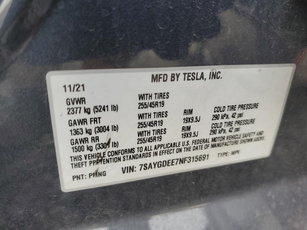 2022 TESLA MODEL Y