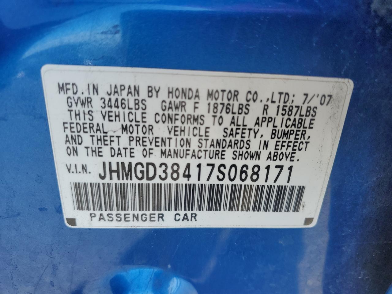 2007 HONDA FIT