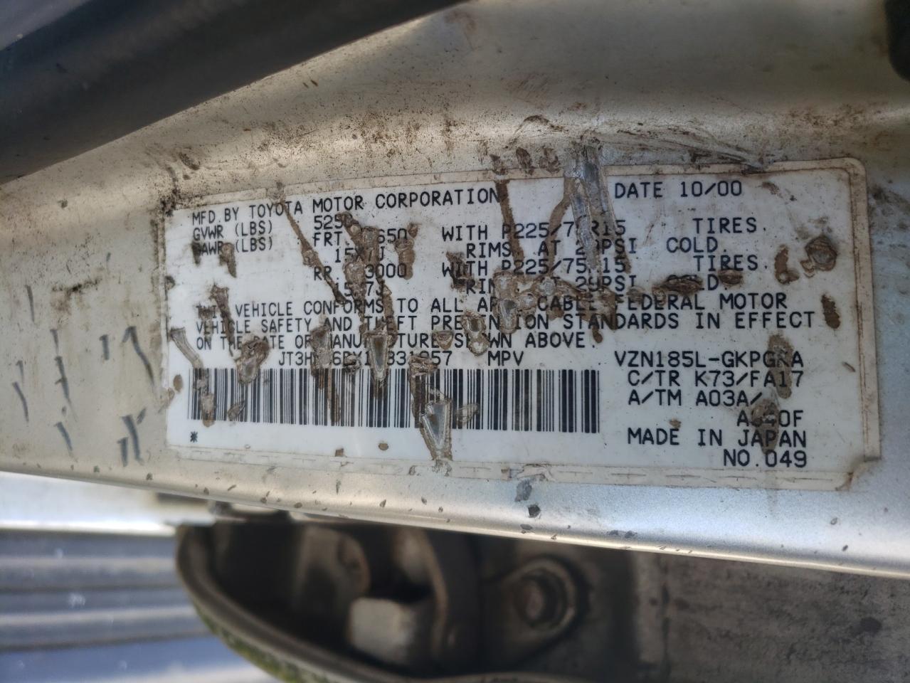 2001 TOYOTA 4Runner