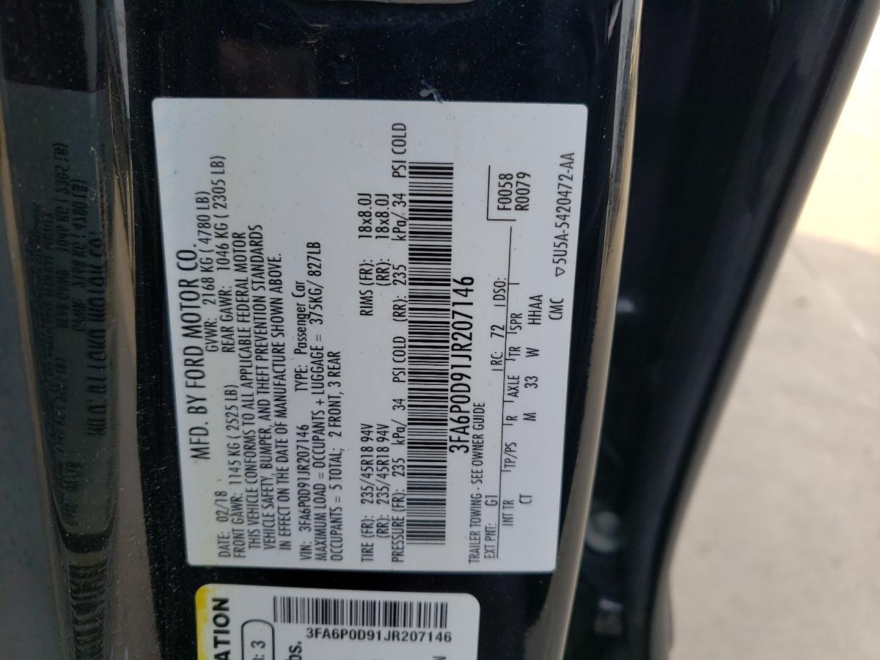2018 FORD FUSION