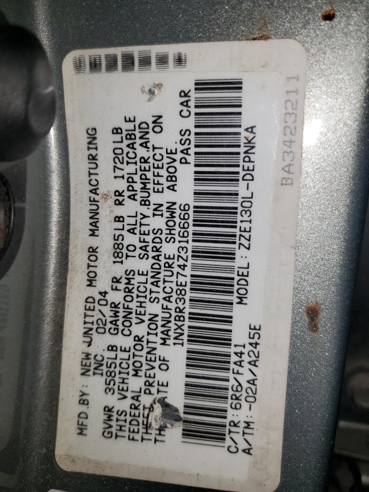 2004 TOYOTA COROLLA