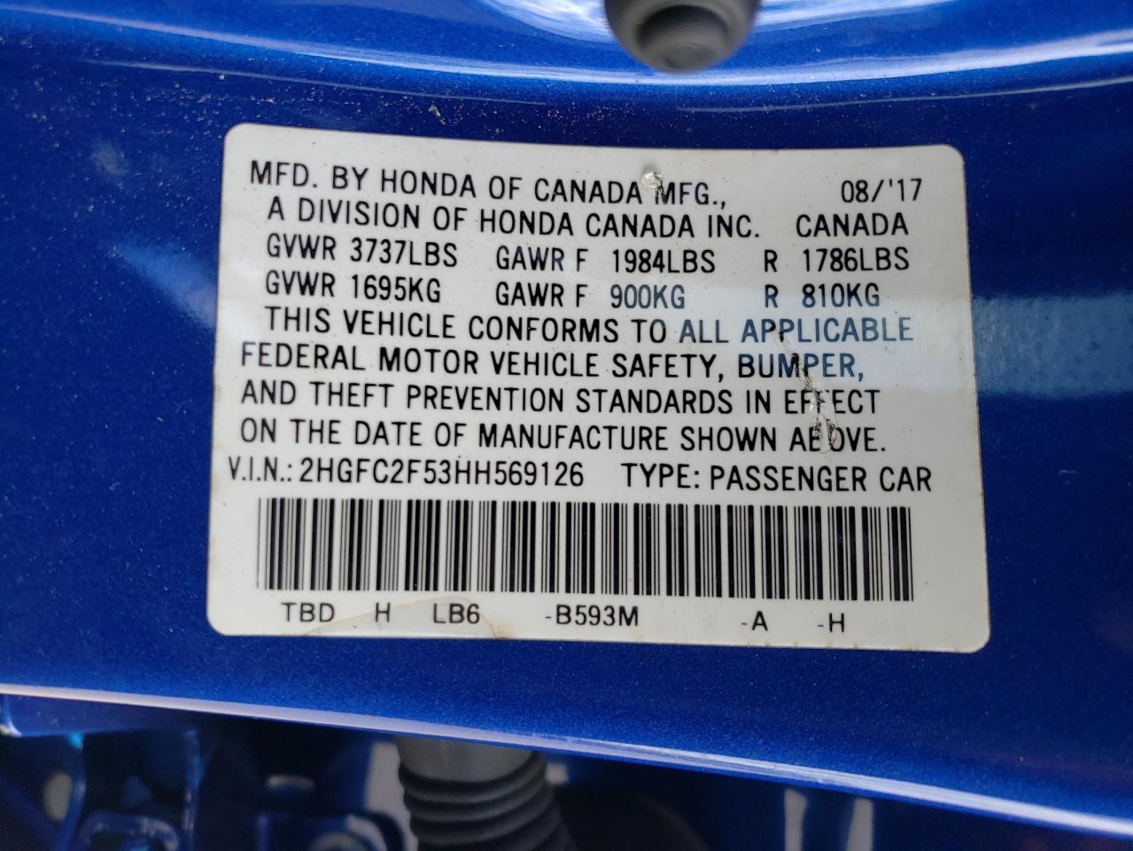 2017 HONDA CIVIC