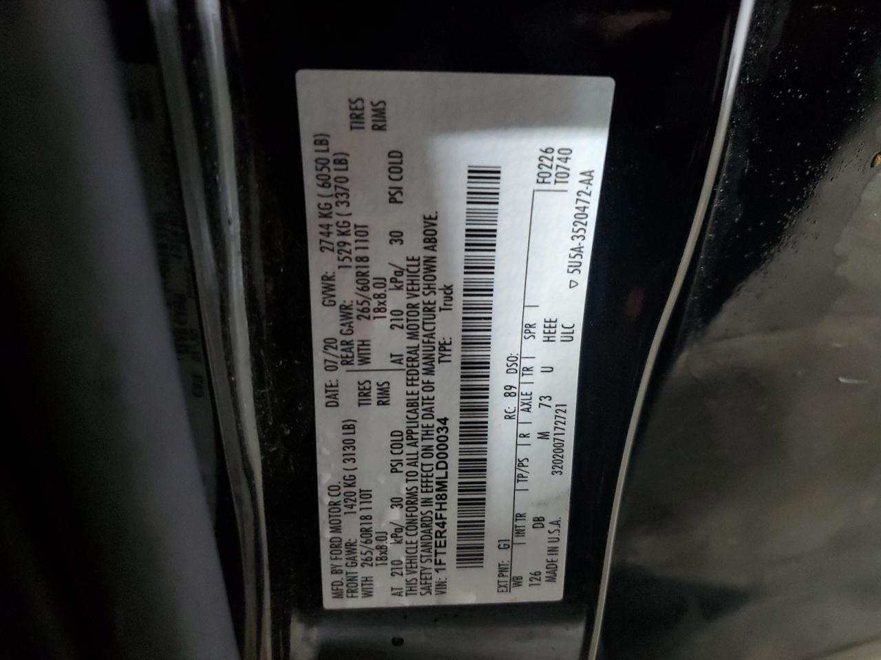 2021 FORD RANGER