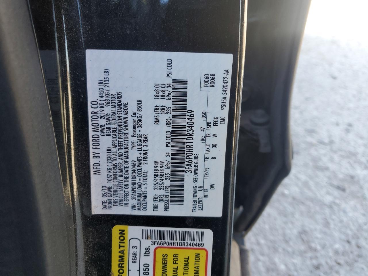 2013 FORD FUSION