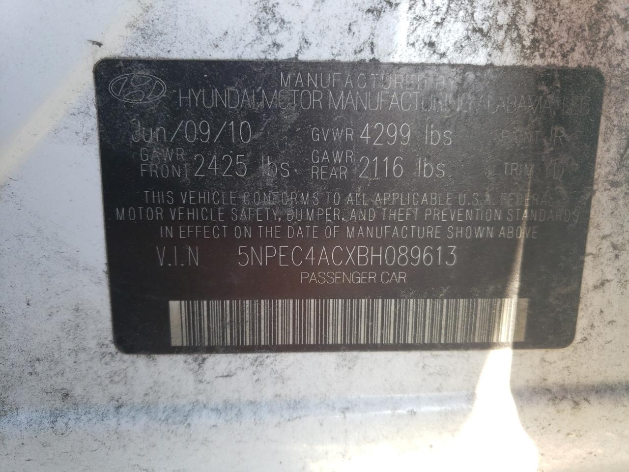 2011 HYUNDAI SONATA
