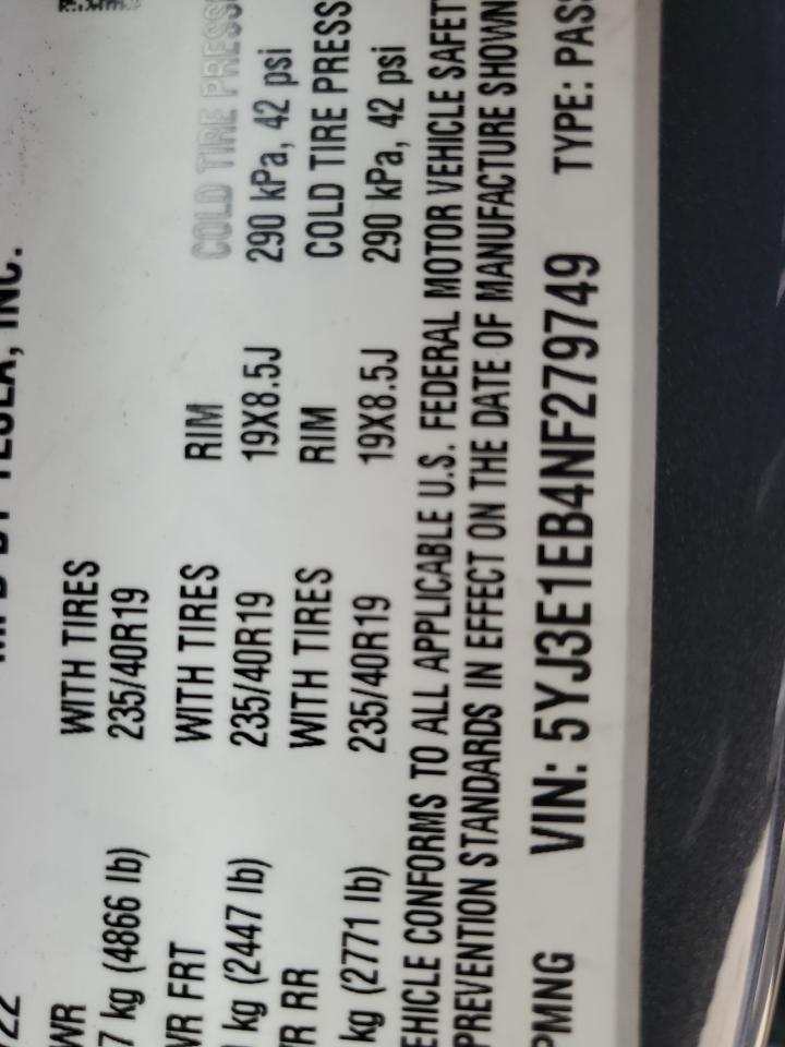 2022 TESLA MODEL 3