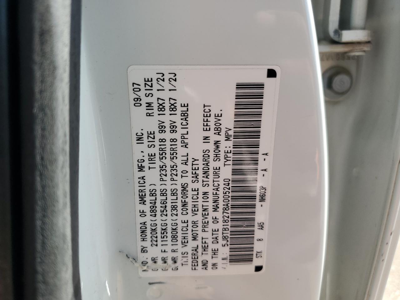 2008 ACURA RDX